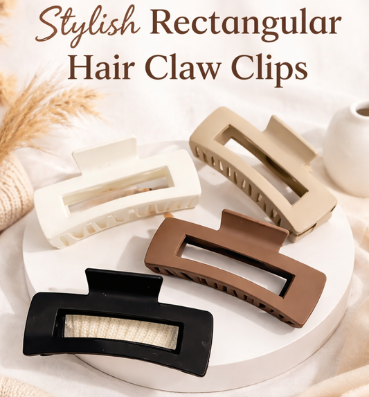 4 Pair combo Stylish Rectangular Hair Claw Clip🎀