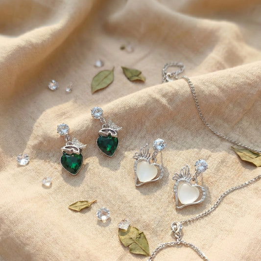 Trendy Heart Shape Korean Silver Stud Earrings for Girls – Trendy Daily Wear