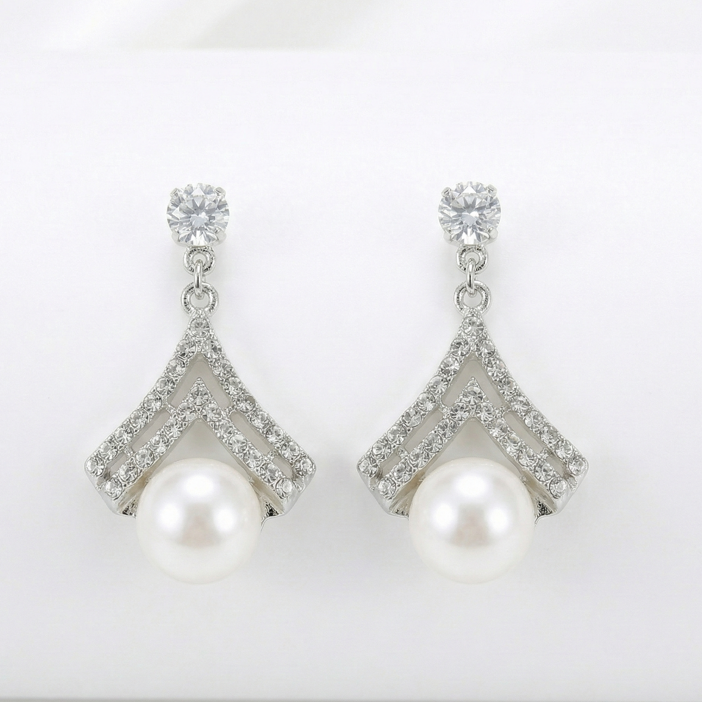 Trendy pistel Plated White Drop Earrings for Women | Party | Office | Daily Wear