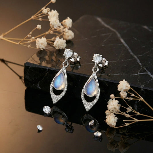 Trendy Silver Plated White Drop Earrings for Women | Party | Office | Daily Wear