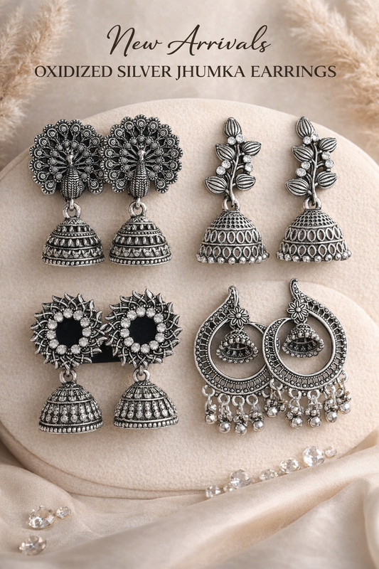 Oxidised Stylish Earrings & Studs