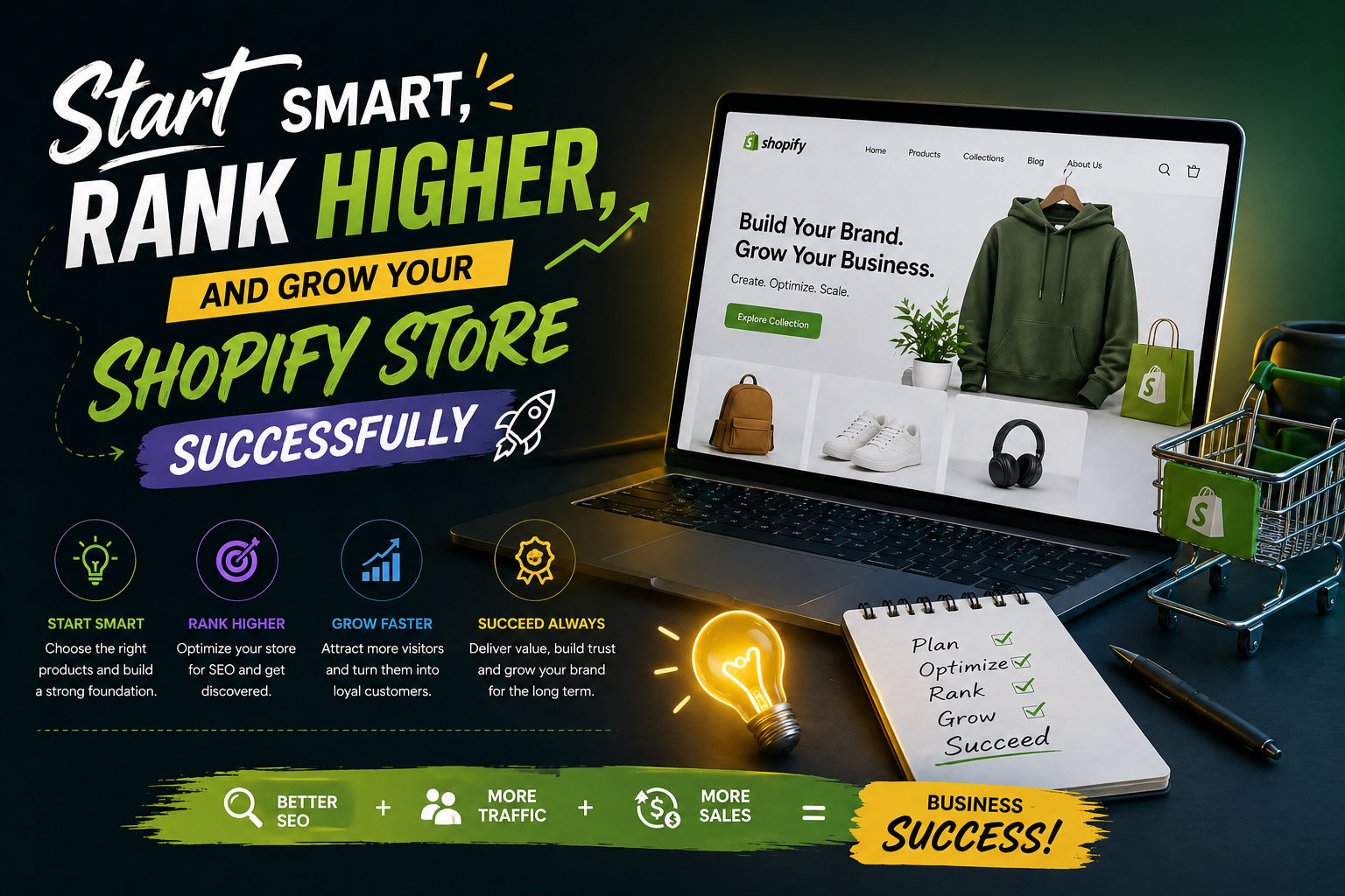Start smart, rank higher, and grow your Shopify store succesStart smart, rank higher, and grow your Shopify store successfully 🚀sfully