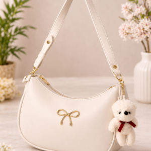 Blush Satin Shoulder Bag